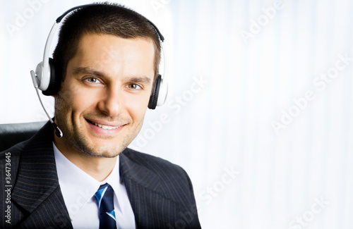 Plakat Customer support phone operator at office