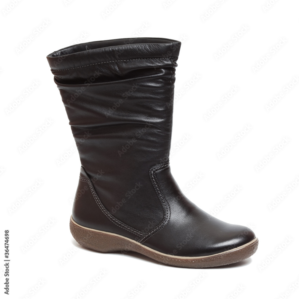 Female black boot isolated