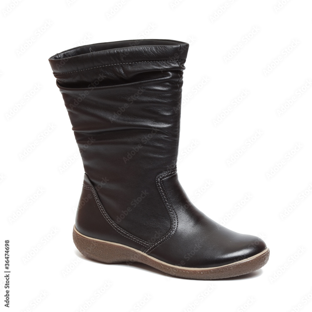 Female black boot isolated Female black boot isolated