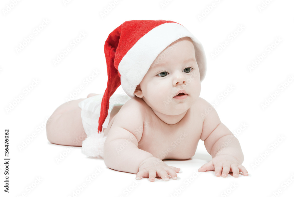 child in a hat of Santa Claus child in a hat of Santa Claus
