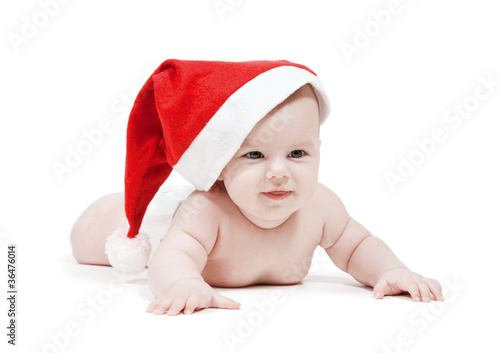 child in a hat of Santa Claus