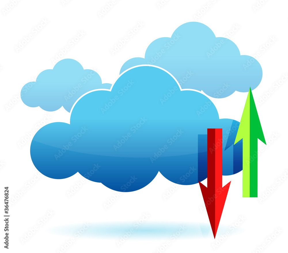 cloud computing upload, download illustration cloud computing upload, download illustration