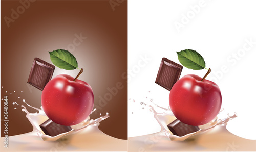 apple, milk and chocolate.
