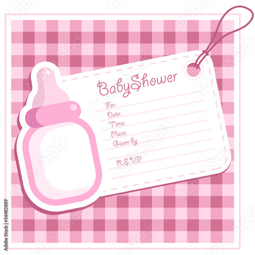 Baby Girl Bottle Shower Invitation