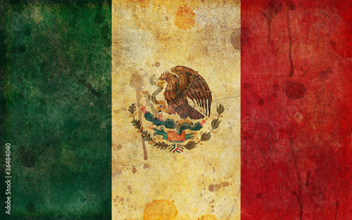 Old, Aged and Worn Grunge Flag of Mexico