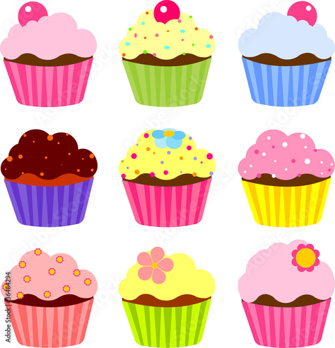Various cupcake