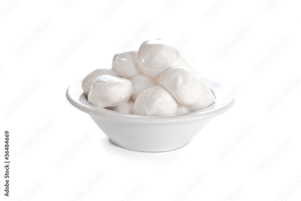 Fresh Mozzarella cheese isolated Fresh Mozzarella cheese isolated