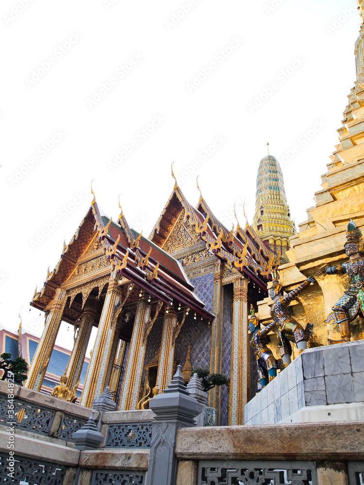 Fotografie Wat Phra Kaew Isolated on White background