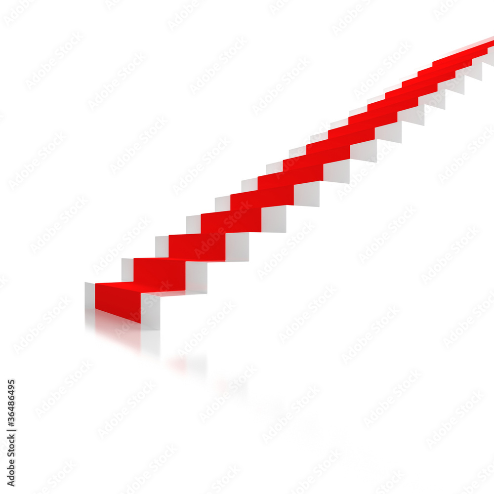 Stairs with a red carpet Stairs with a red carpet
