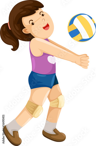 Girl playing volley ball © Wichittra Srisunon