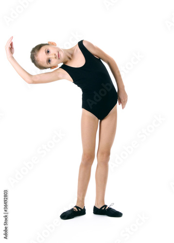little girl ballerina, isol...