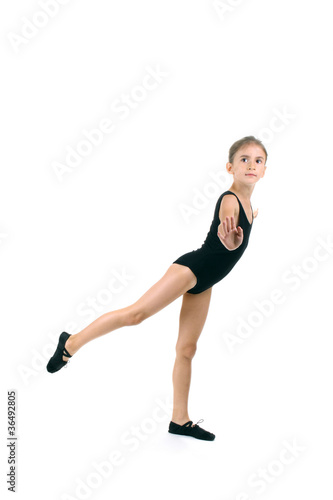 little girl ballerina, isol...