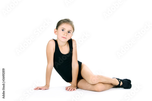 little girl ballerina, isol...