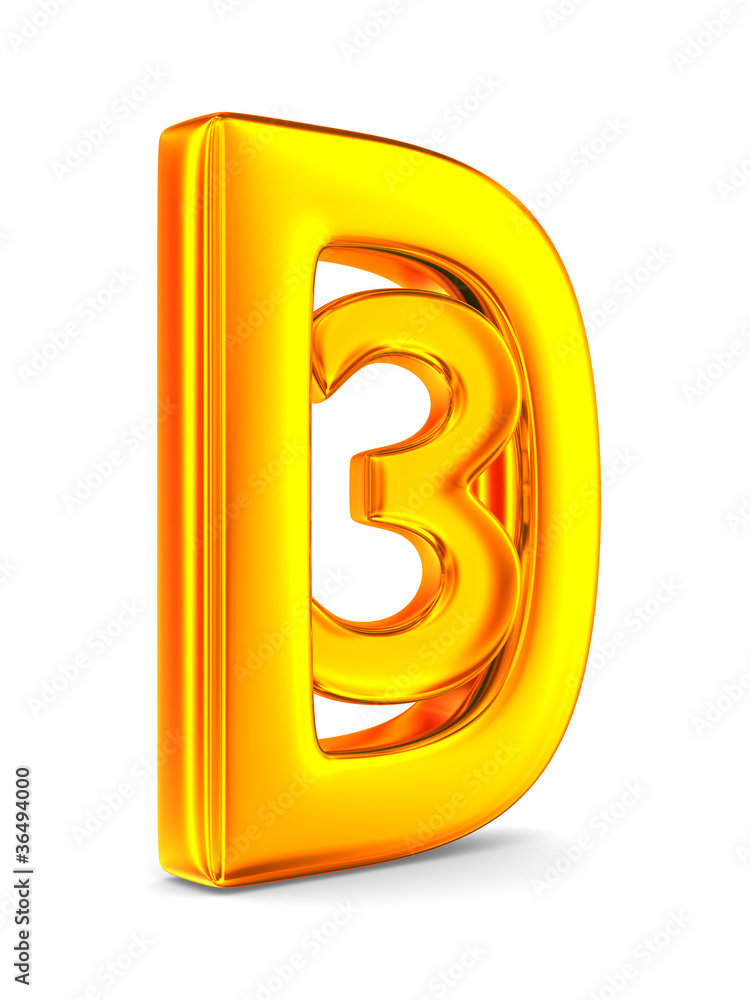 3D symbol on white background. Isolated image 3D symbol on white background. Isolated image