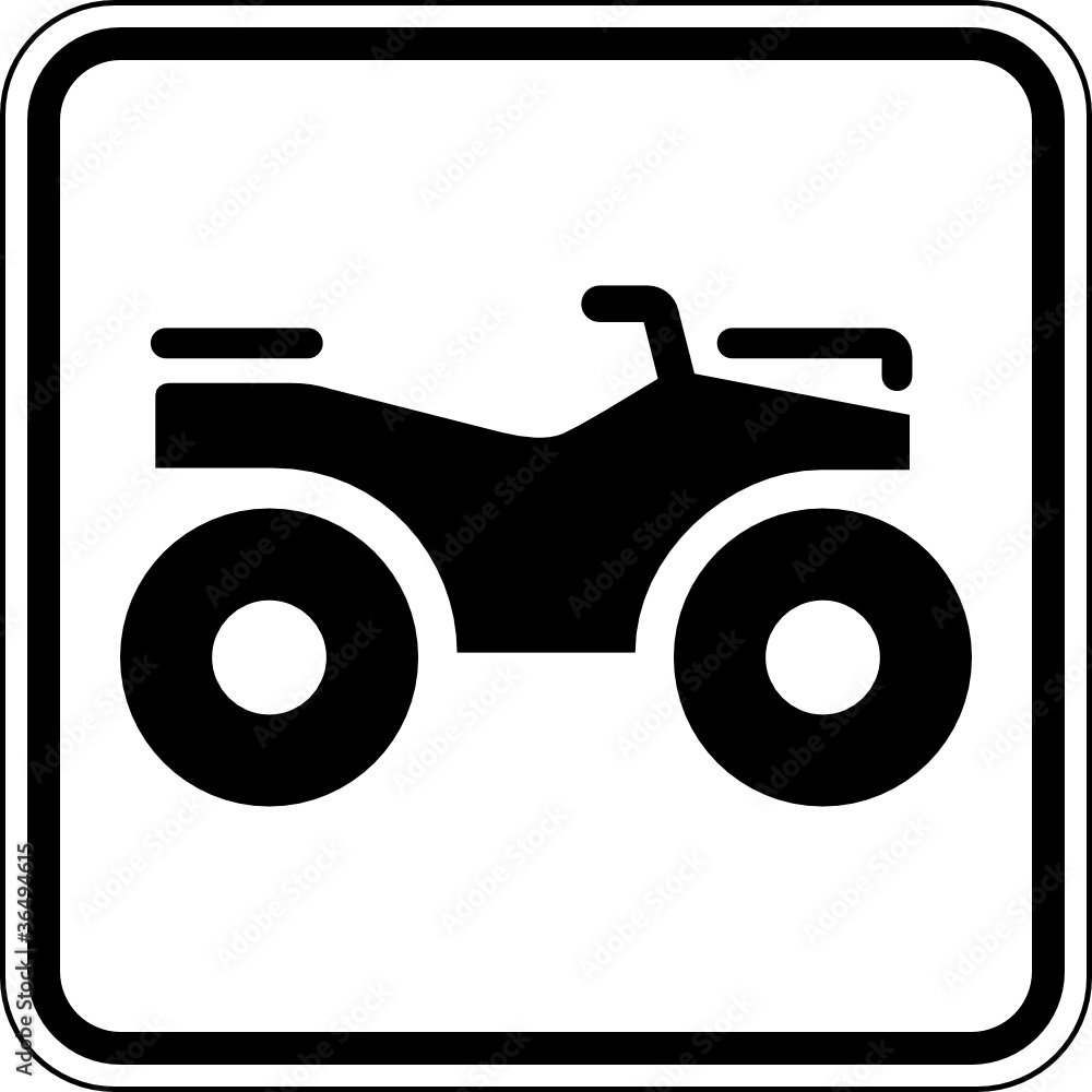 Quad ATV Geländefahrzeuge Schild Zeichen Symbol Quad ATV Geländefahrzeuge Schild Zeichen Symbol