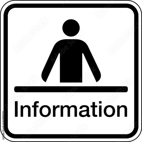 Information Auskunft Schalter Punkt Schild Zeichen Symbol