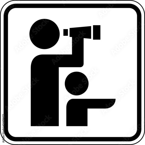Aussichtspunkt Sightseeing Schild Zeichen Symbol