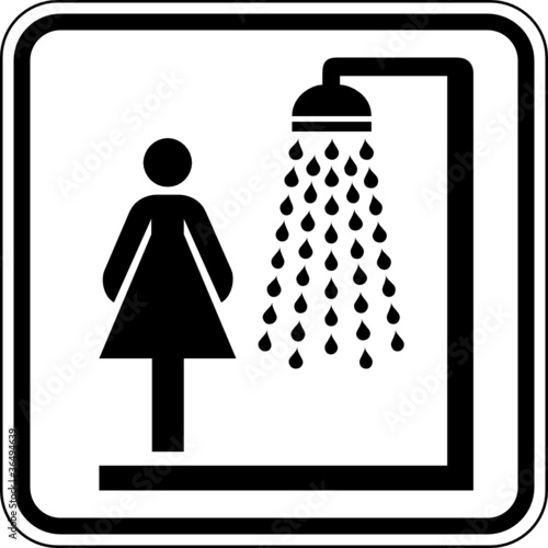 Dusche für Damen Frauen Schild Zeichen Symbol