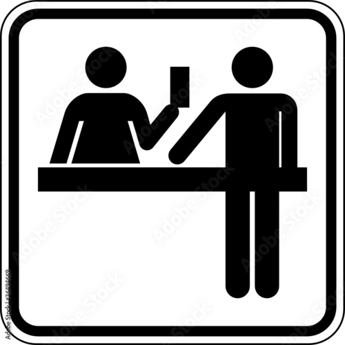Schalter Check-in Ticket Fahrkarten Zeichen Symbol Schild