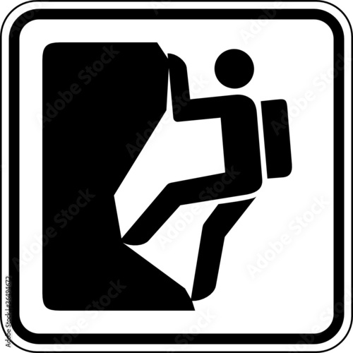 Klettern Bergsteigen Schild Zeichen Symbol Grafik