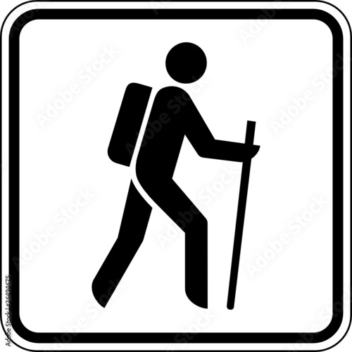 Wandern Nordic Walking Laufen Schild Zeichen Symbol