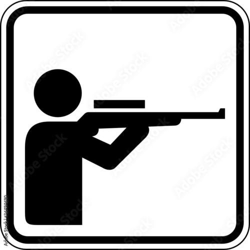 Schießstand Jagdbetrieb Schütze Schild Zeichen Symbol