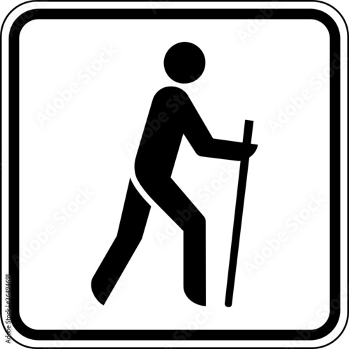 Wandern Nordic Walking Laufen Schild Zeichen Symbol
