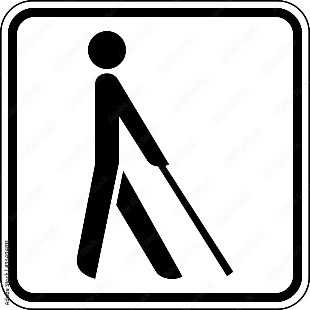Blinde Sehbehinderte Zugang Schild Zeichen Symbol Blinde Sehbehinderte Zugang Schild Zeichen Symbol
