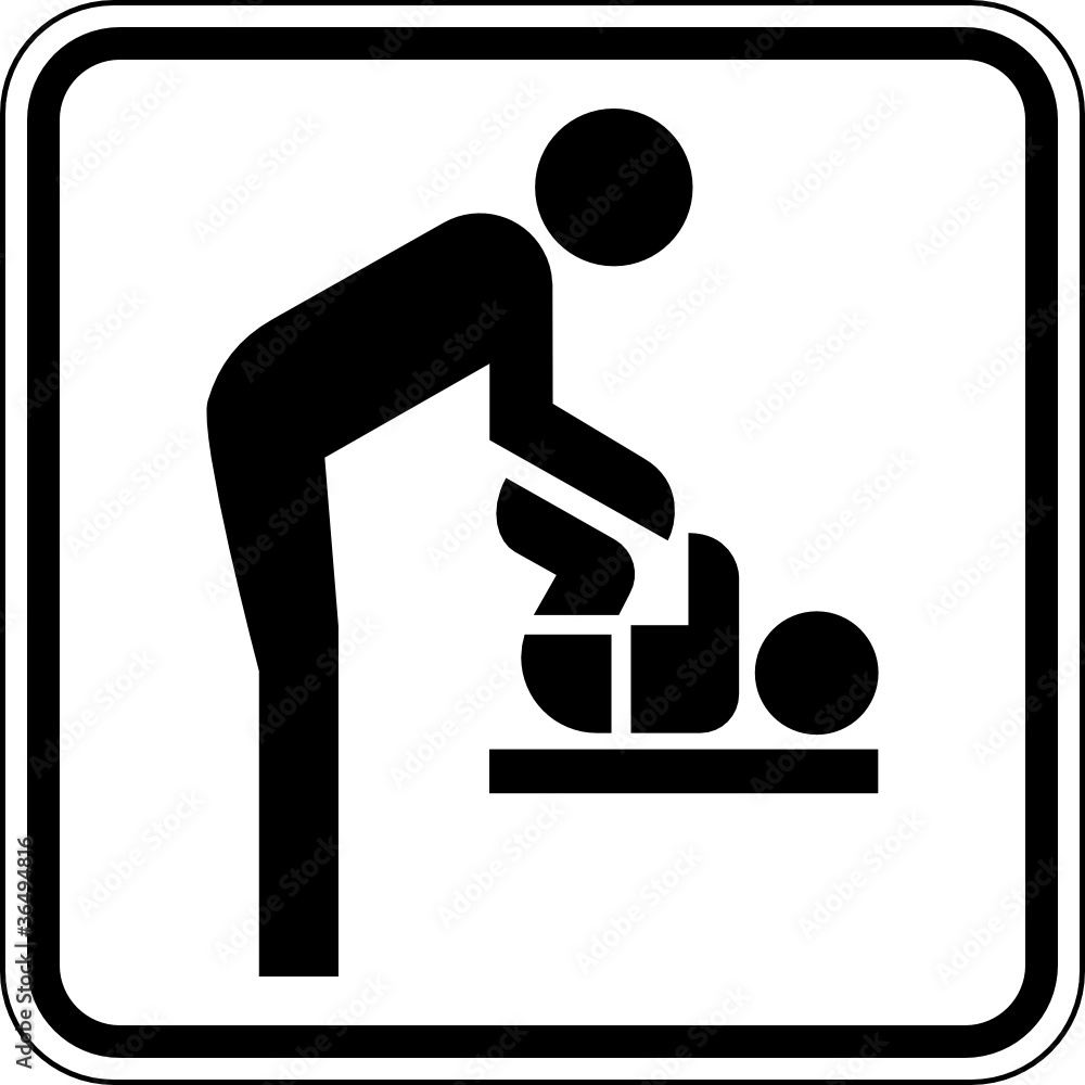 Wickelraum Baby wickeln Toilette WC Schild Zeichen Symbol Stock Vector |  Adobe Stock