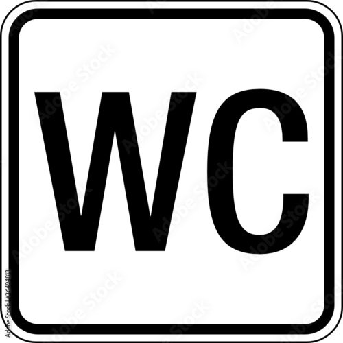 Text Waschraum WC Klo Toilette Schild Zeichen Symbol
