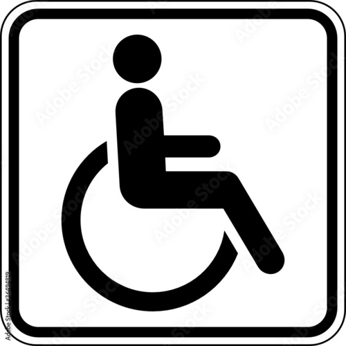 Toilette WC Klo Behinderte Rollstuhlfahrer Schild Zeichen