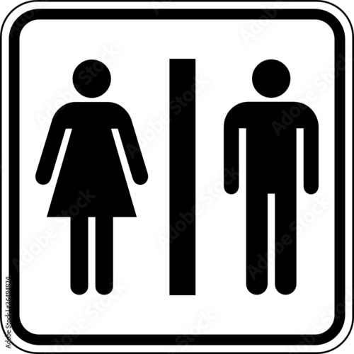 Toilette WC Klo Damen Herren Schild Zeichen Symbol