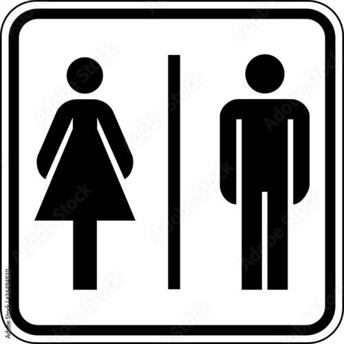 Toilette WC Klo Damen Herren Schild Zeichen Symbol