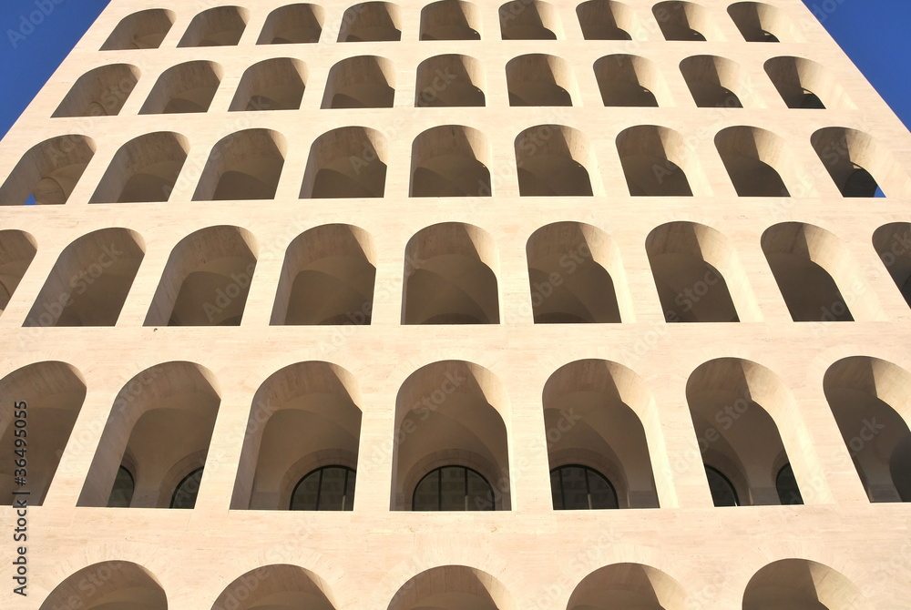Obraz premium oval windows on the fragment of building