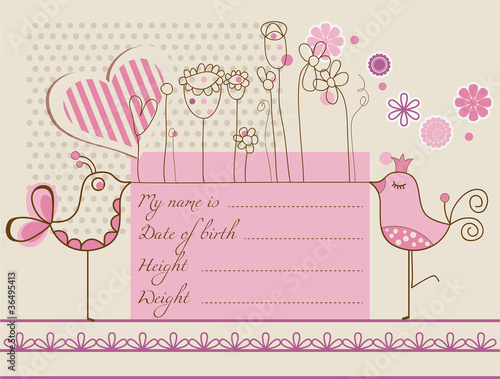 Baby girl cute card