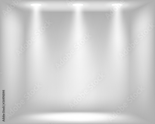 Abstract light grey background with spotlights