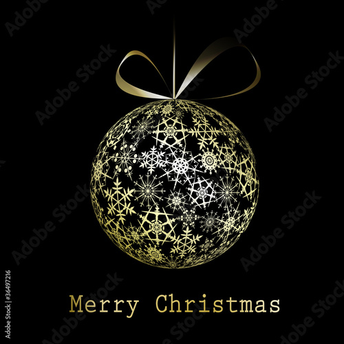 Golden Christmas greeting card