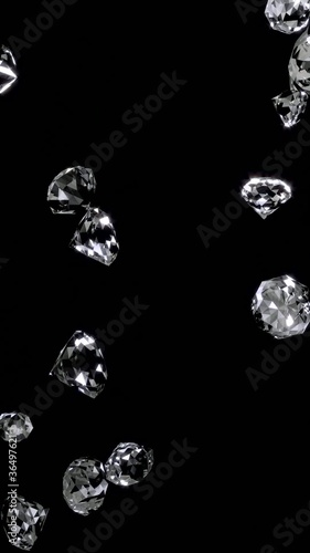 diamonds that fall in a vertical screen