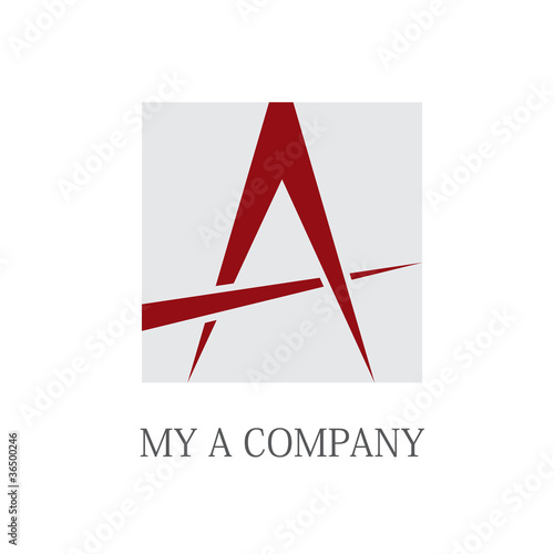 Logo letter A, compass # Vector