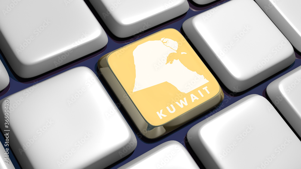 Keyboard (detail) with Kuwait map key Keyboard (detail) with Kuwait map key