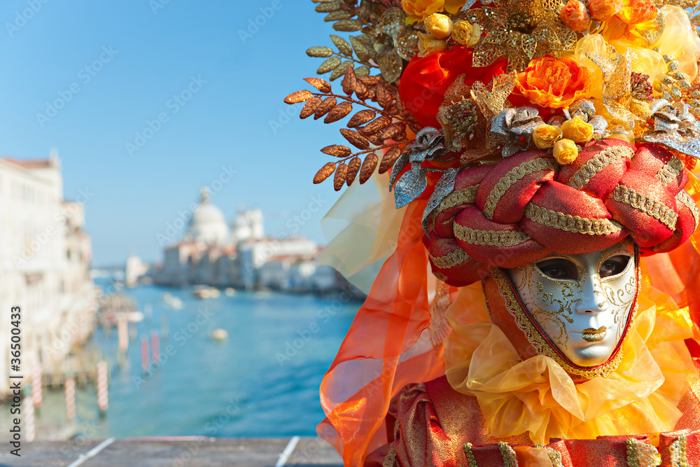 Fototapeta premium VENICE - MARCH 05: Participant in The Carnival of Venice, an ann