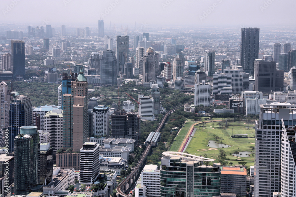 Bangkok cityscape, aerial view