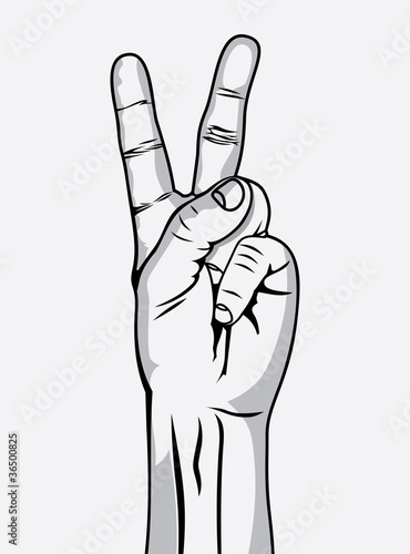 The Victory sign, hand gesture