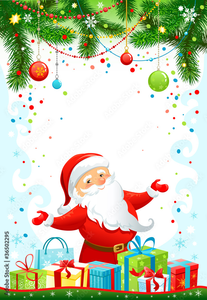 Holiday background with Santa Claus Holiday background with Santa Claus