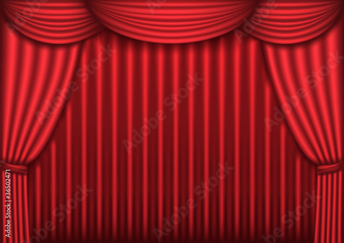 Red velvet theater curtain