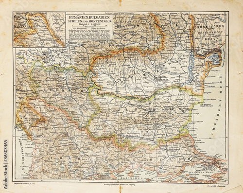Fotografie Vintage map of Eastern Europe