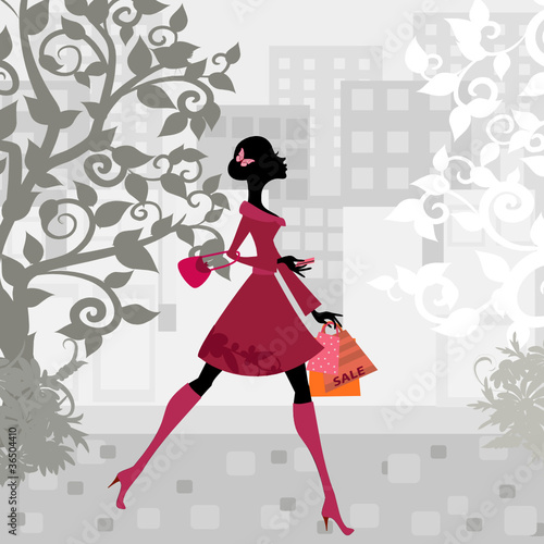 beautiful woman shopping
