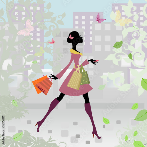 beautiful woman shopping