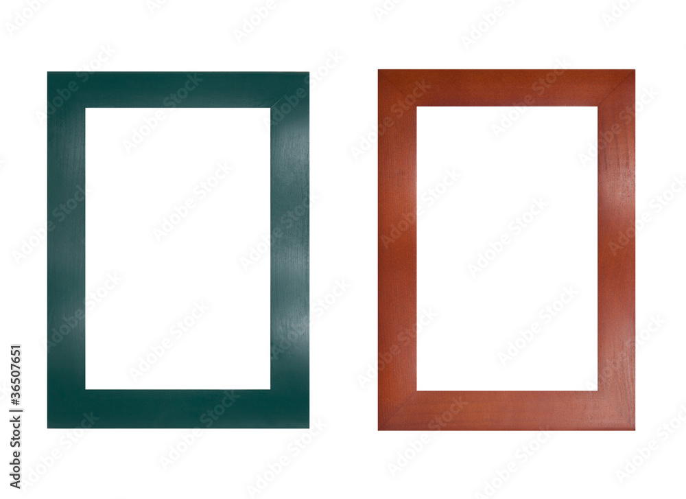 two wooden frames isolated on white two wooden frames isolated on white