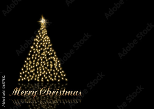 Brilliant Christmas tree on black background